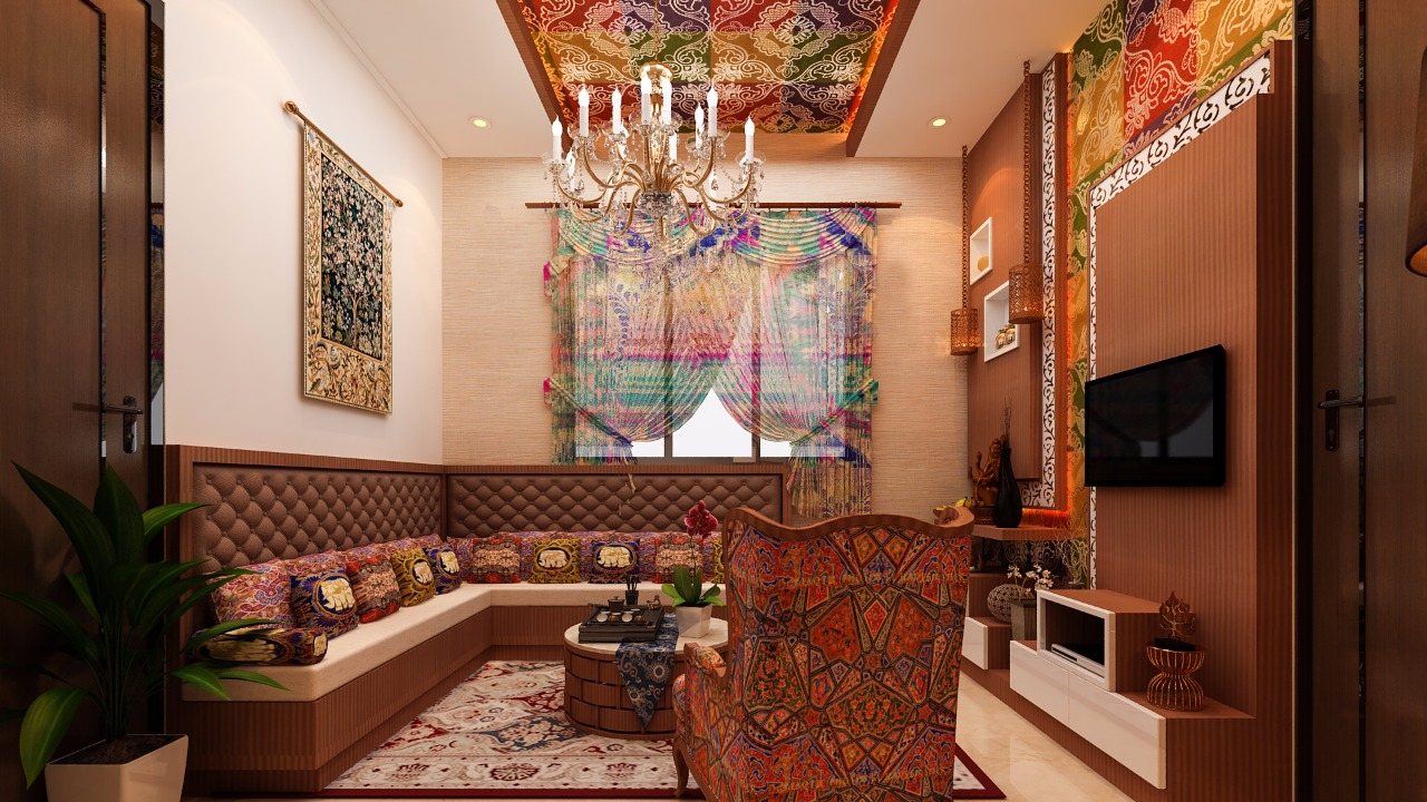House of Hiranandani compact lounge and TV wall