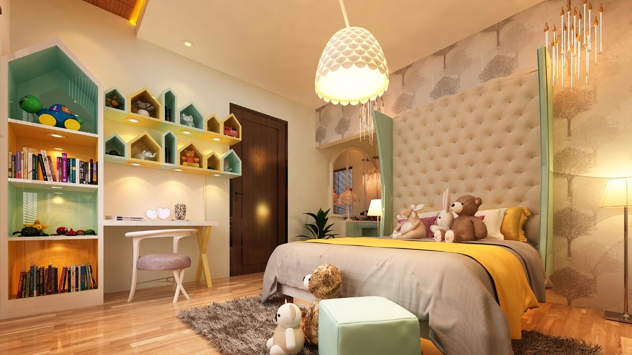 House of Hiranandani room view with ceiling and storage details